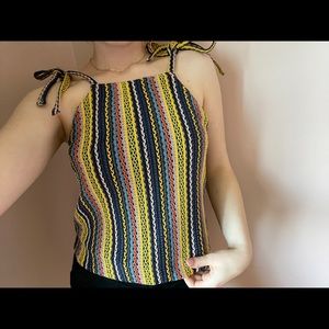 Madewell Striped Tie Sleeve Top (XS)